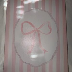 Pink Striped Party Banner with Bow Design